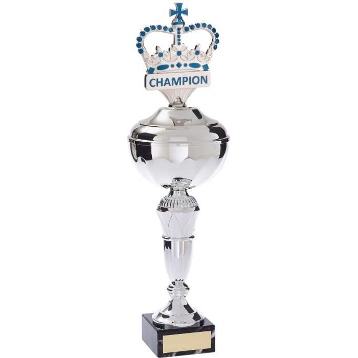CHAMPION METAL CROWN FOOTBALL TROPHY  - AVAILABLE IN 4 SIZES 